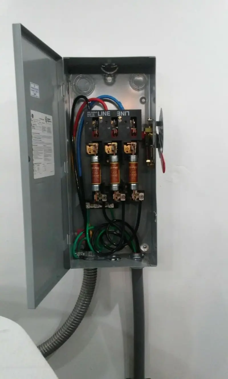 Three-phase disconnect switch installed for Electrical Wiring & Rewiring in Temple Terrace